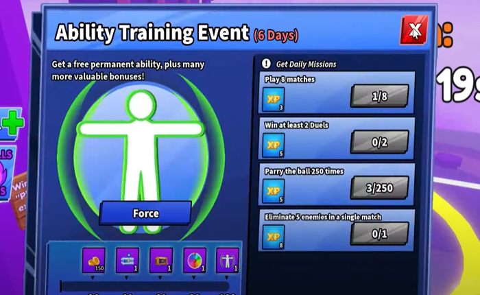 Habilidad de fuerza de bola de hoja