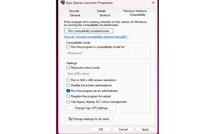 Modo de compatibilidad de juegos épicos