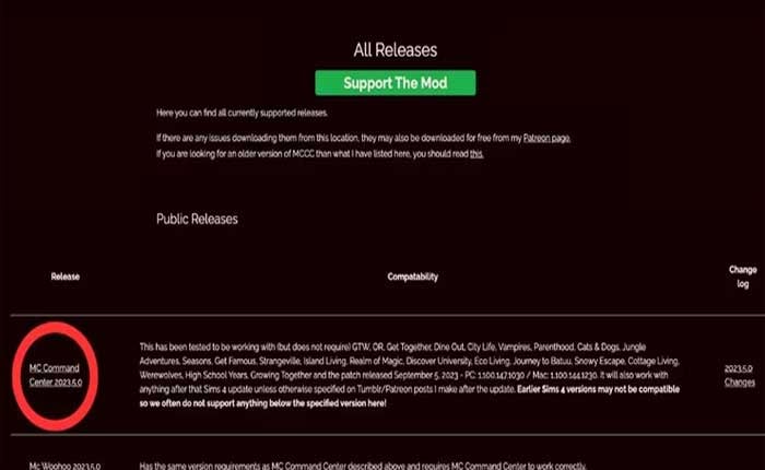 Instale el Mod MC Command Center para SIM 3