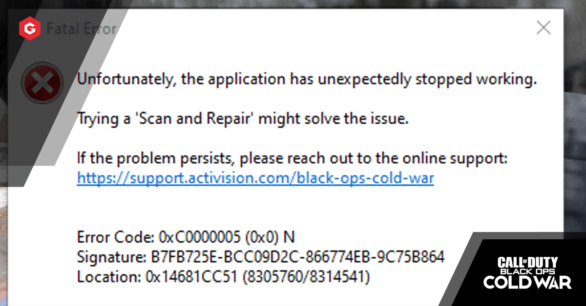 Black Ops Cold War: los jugadores de PC experimentan un error fatal después de descargar la actualización 1.11