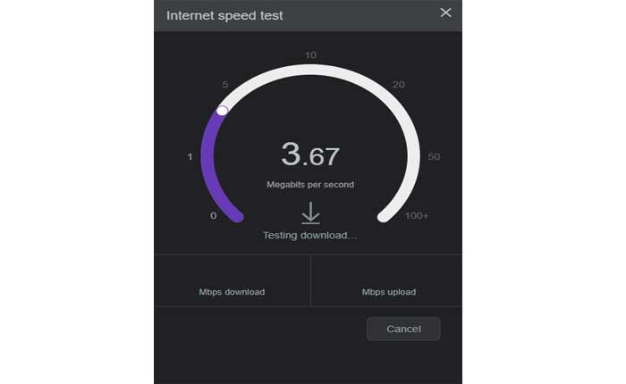 Comprobación de velocidad de Internet