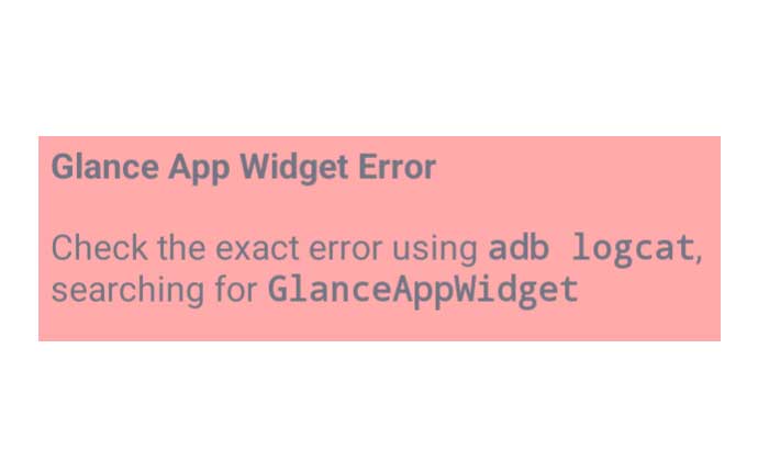 Error del widget de la aplicación Glance