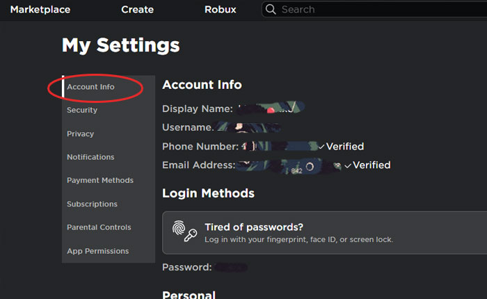 Deshabilitar la ubicación de Roblox 