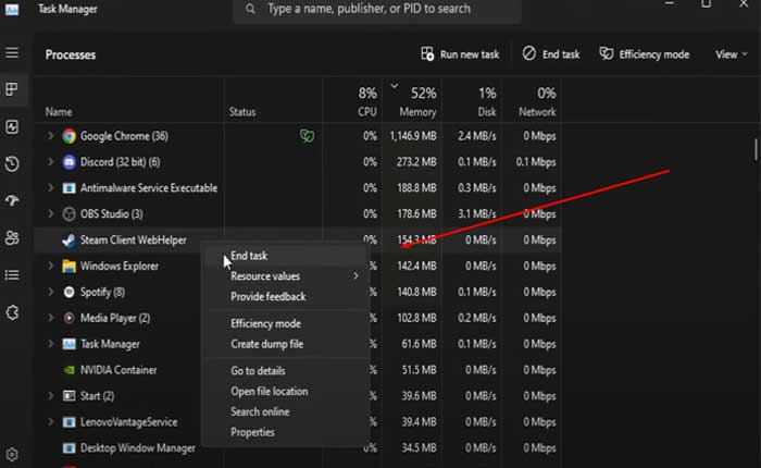 Cerrar proceso en segundo plano