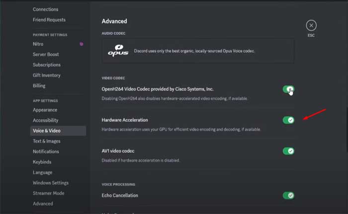 Verifique la configuración de transmisión de Discord