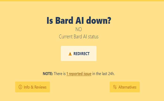 Estado del servidor Bard AI