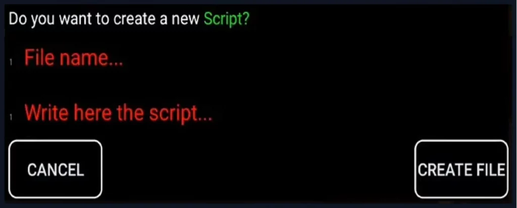 ingrese el nombre del archivo para escribir el script