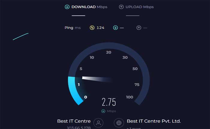 Comprobación de velocidad de Internet