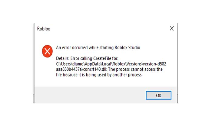 Error de Roblox al llamar a CreateFile