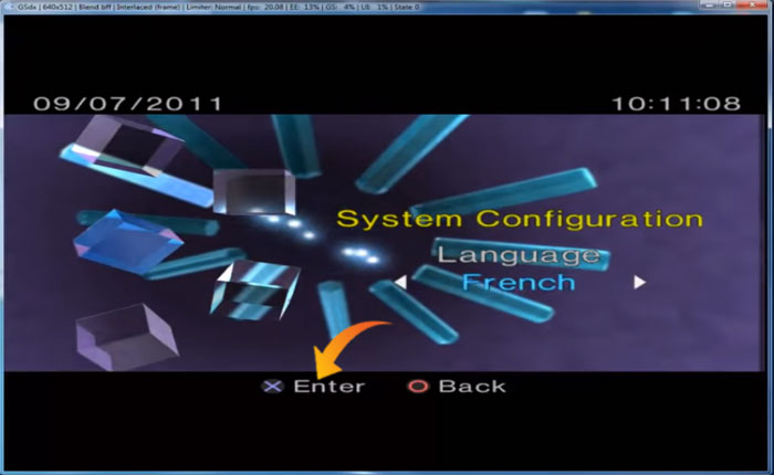 Cambiar idioma en PCSX2