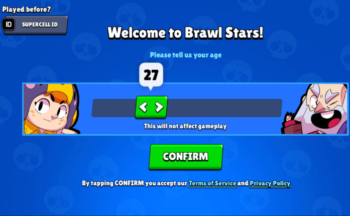 Confirmación de edad de Brawl Stars