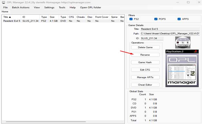 Cómo cambiar los nombres de los juegos con OPL Manager