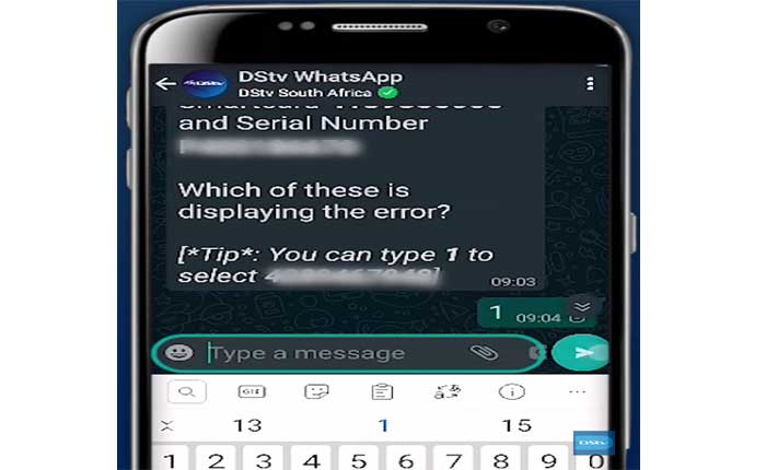 Borrar el código de error de DStv mediante SMS