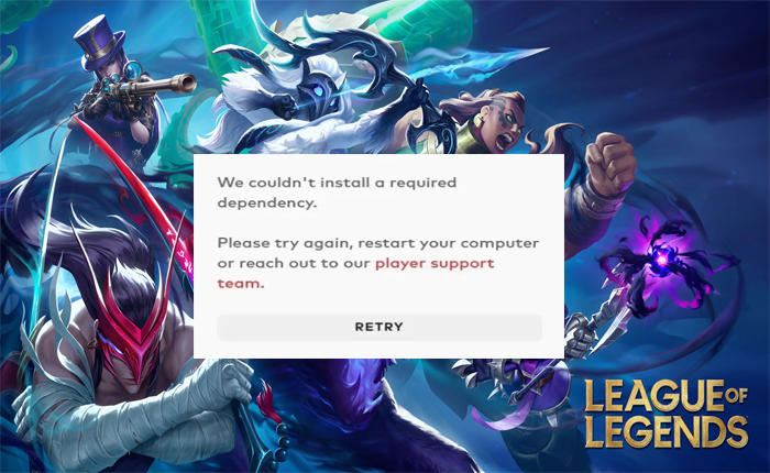 No pudimos instalar la dependencia requerida en League of Legends