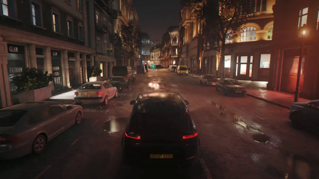Bond conduce un coche en Londres