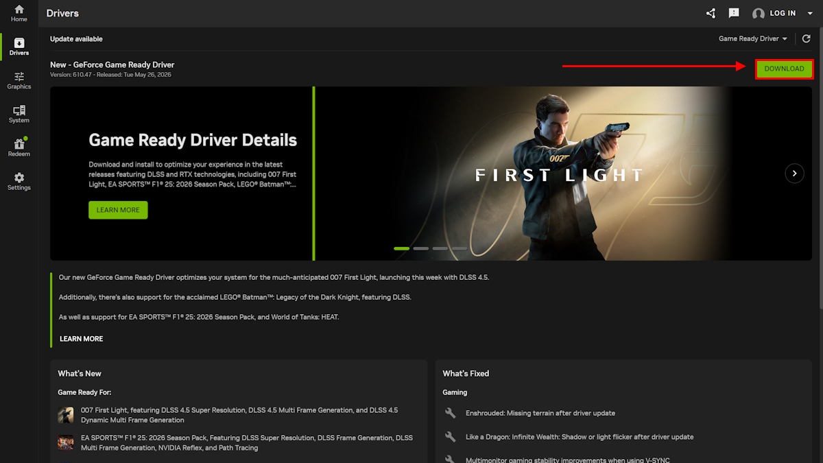 Actualizar los controladores de NVIDIA