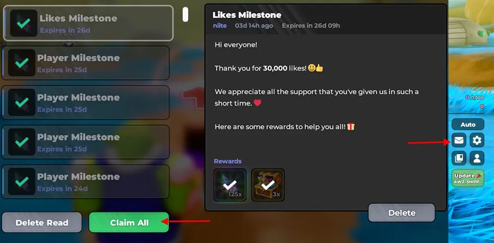 Anime Warriors 3 rewards claim