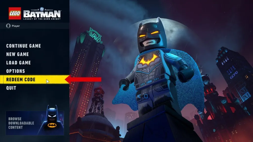 Código de canje para LEGO Batman Legacy of the Dark Knight