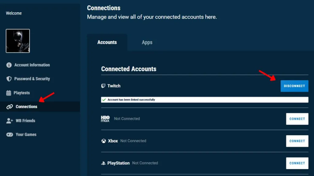 Enlaza tu cuenta de Twitch y WB Games para obtener recompensas