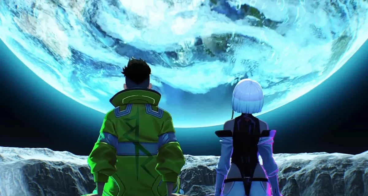 David and Lucy in WuWa x Cyberpunk Edgerunners Collab