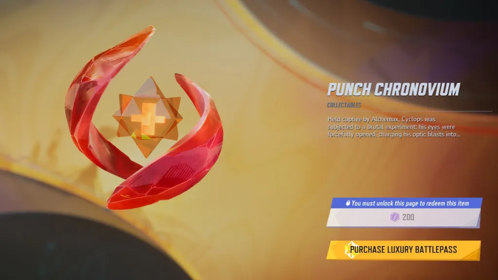 Punch Chronovium Collectable in Marvel Rivals