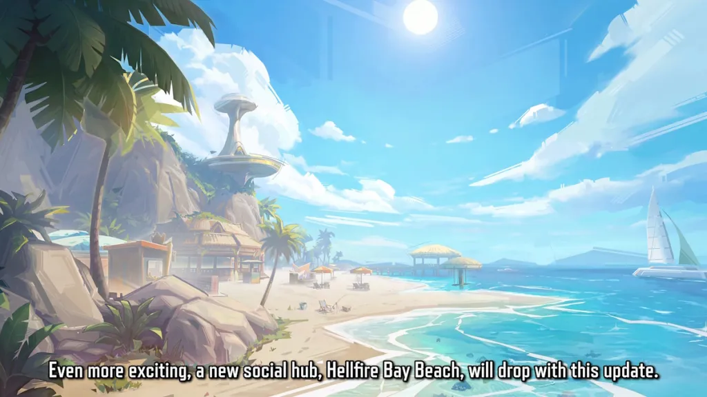 Hellfire Bay Beach, centro social de Marvel Rivals