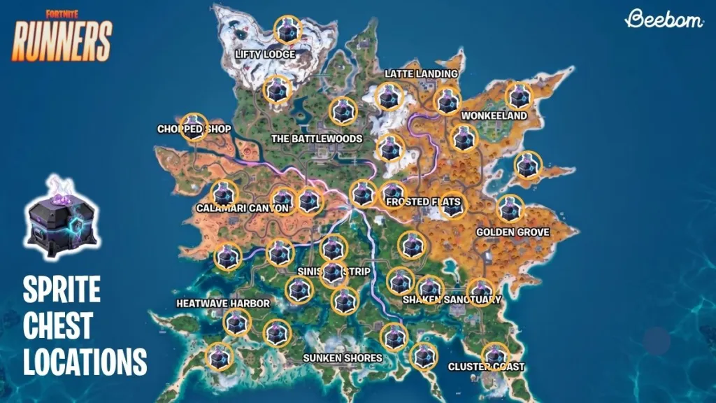 Fortnite Sprite Chest Locations Map