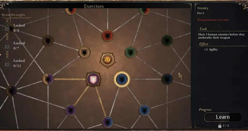 Árbol de habilidades en Outward 2