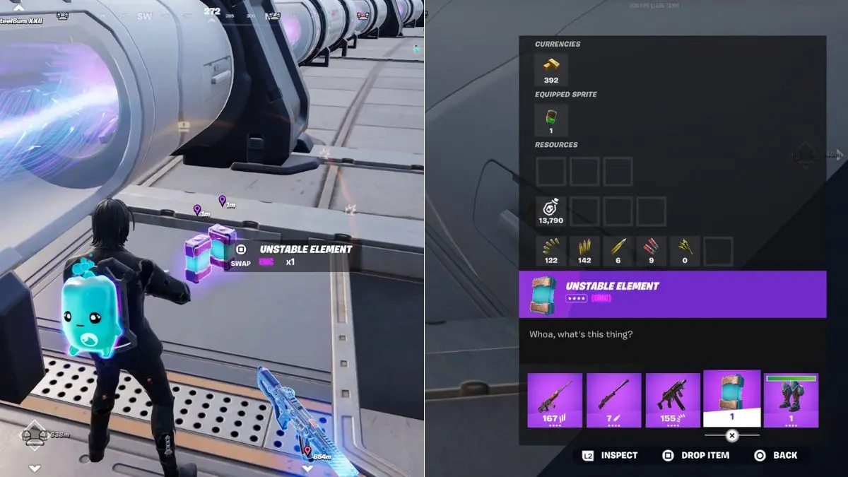 Objeto otorgado: Elemento Inestable en Fortnite