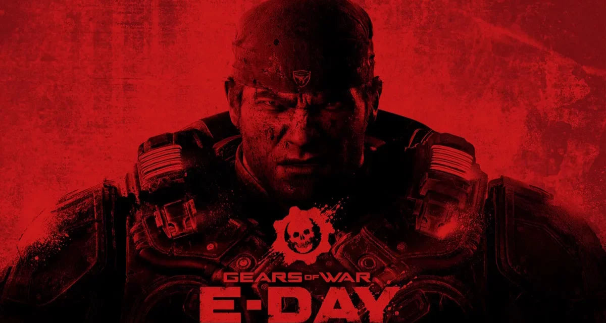 Gears of War E-Day poster featuring Marcus Fenix