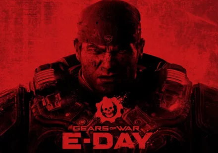 Gears of War E-Day poster featuring Marcus Fenix