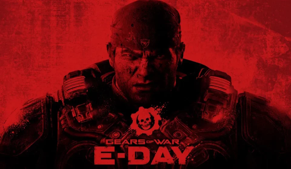 Gears of War E-Day poster featuring Marcus Fenix