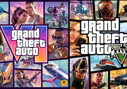 GTA 6 cover art and GTA 5 box art side by side