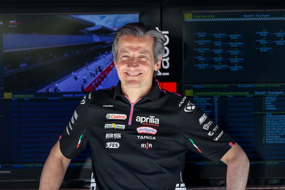 Massimo Rivola con su sonrisa en medio de la presión de Aprilia.