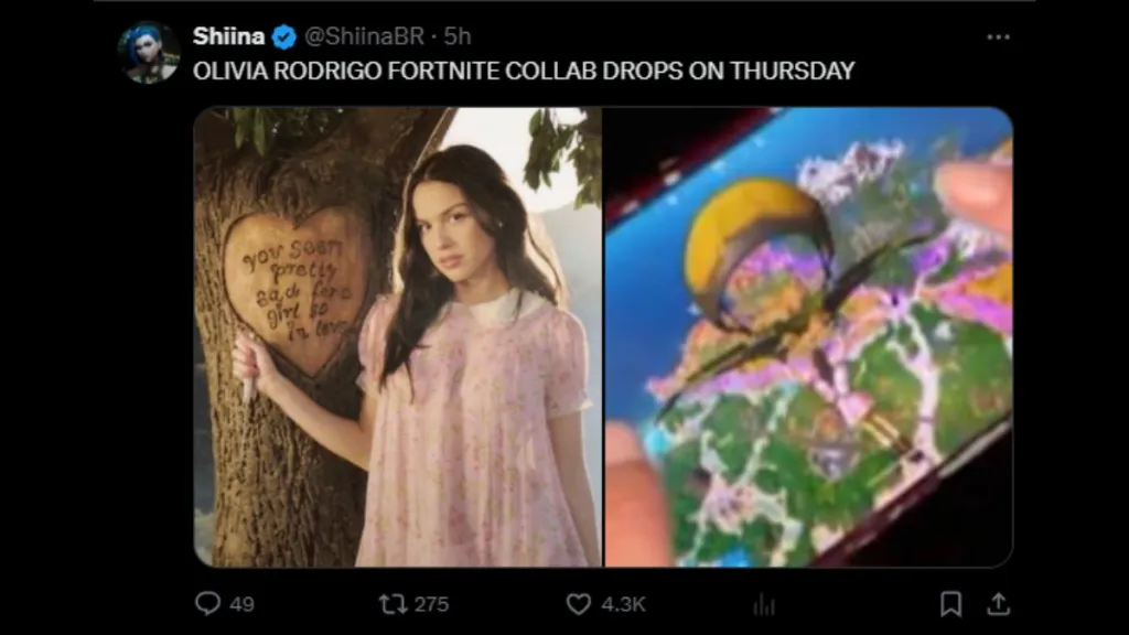 Fortnite 41.10 Olivia Rodrigo Collab