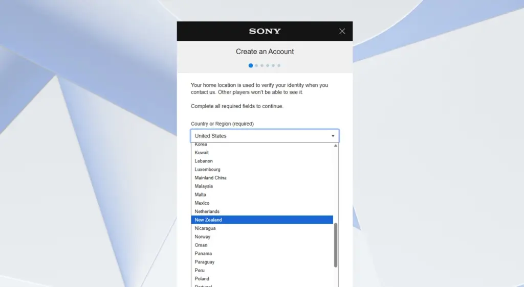 Create New Zealand PlayStation account