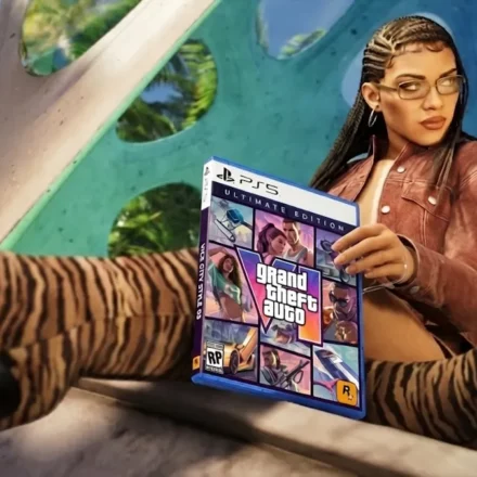 Lucia with GTA 6 PS5 Disc