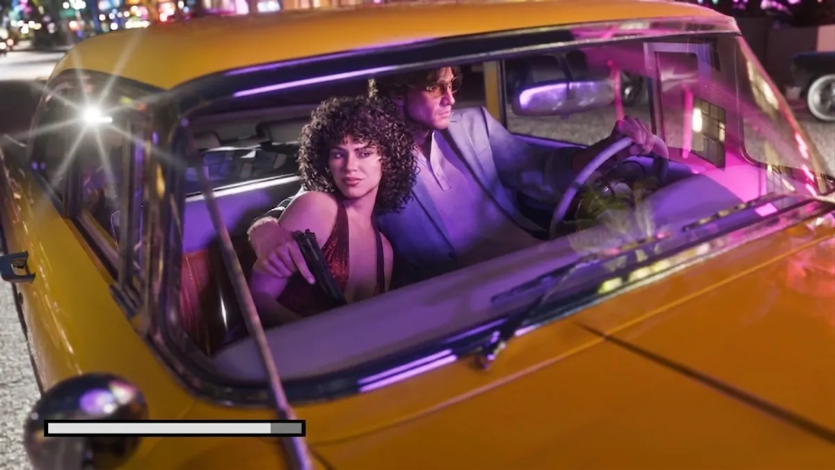 Jason and Lucia in a car in GTA 6