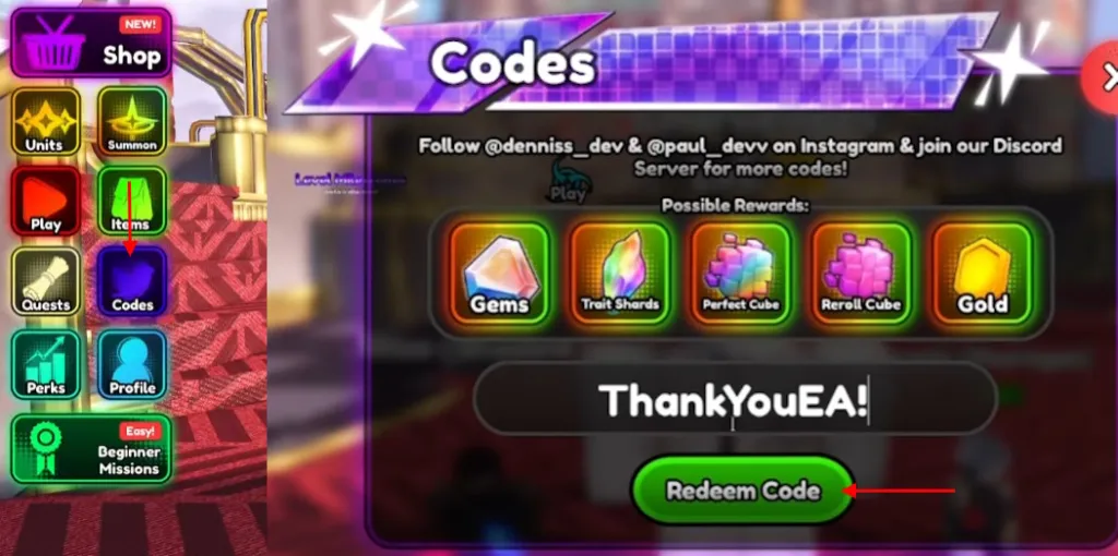 Anime Squadron codes redeem