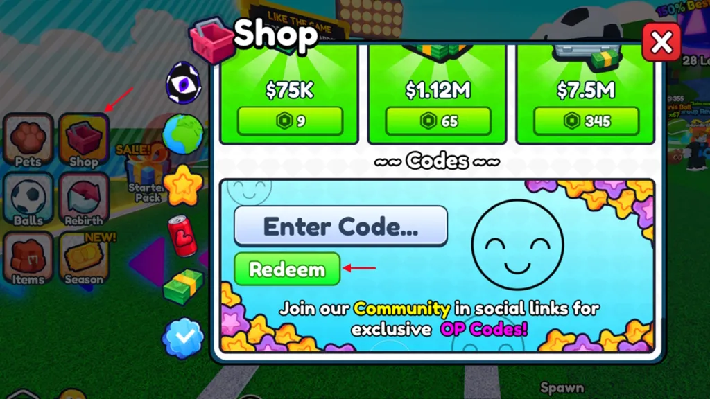 Roblox redeem soccer training codes
