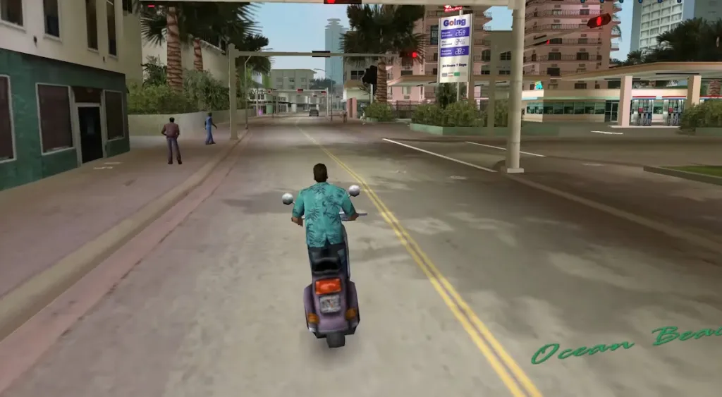 Riding around bike in GTA Vice City