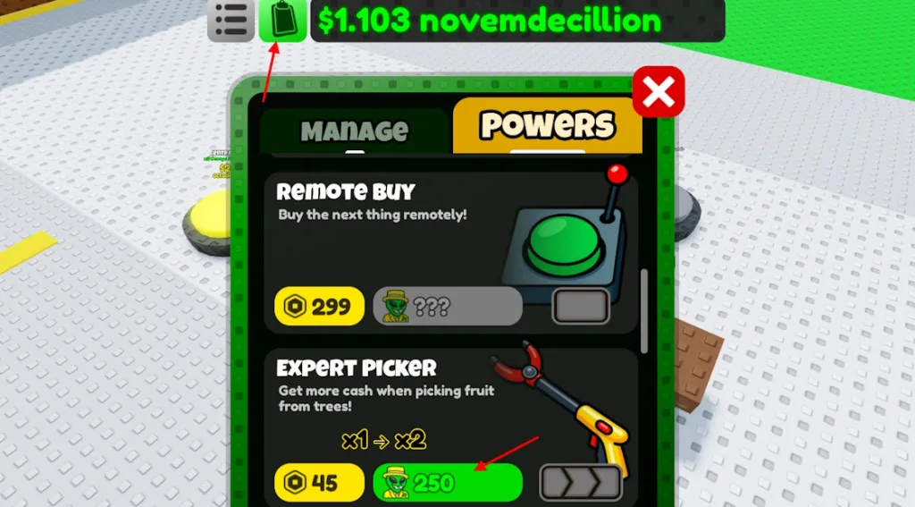 Buy powers in Sell Lemons