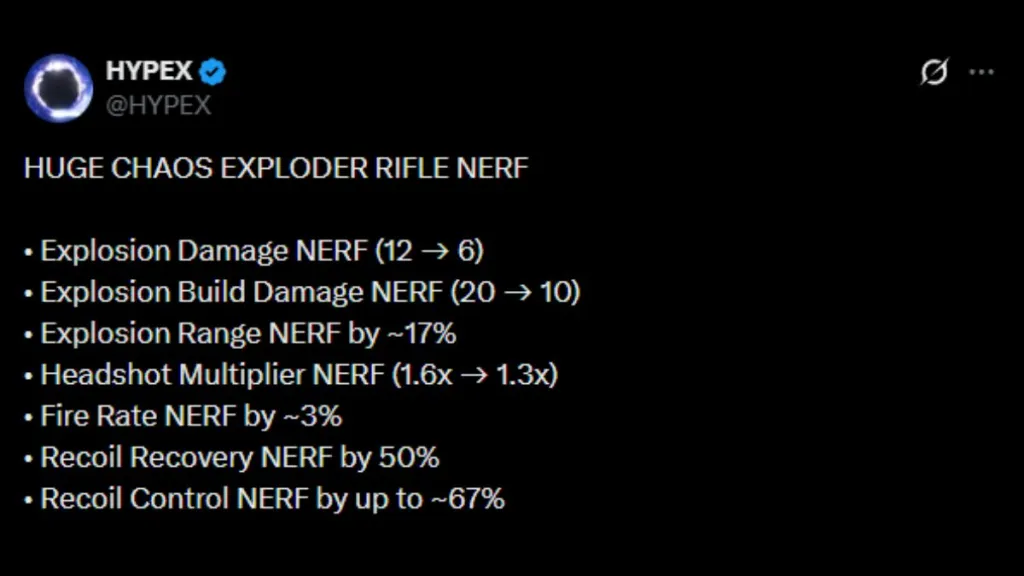 Fortnite Chaos Exploder AR Nerf Details