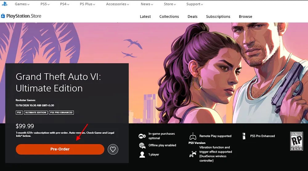 Edición Ultimate GTA 6 en PS Store