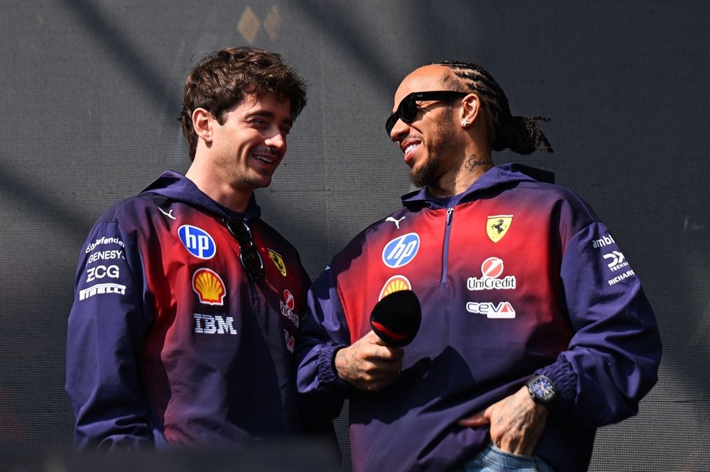 Charles Leclerc y Lewis Hamilton (Ferrari)