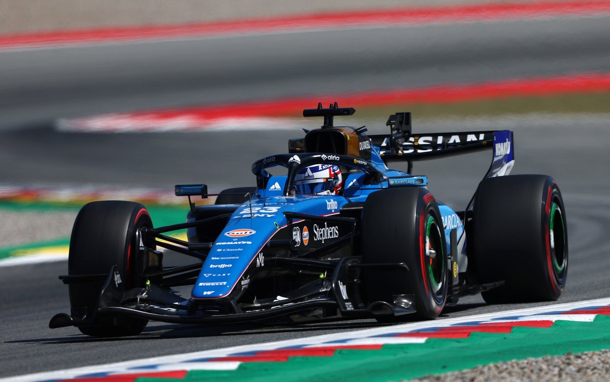 Cámara en forma de T, en la parte superior de la Williams, que afectó a Alexander Albon