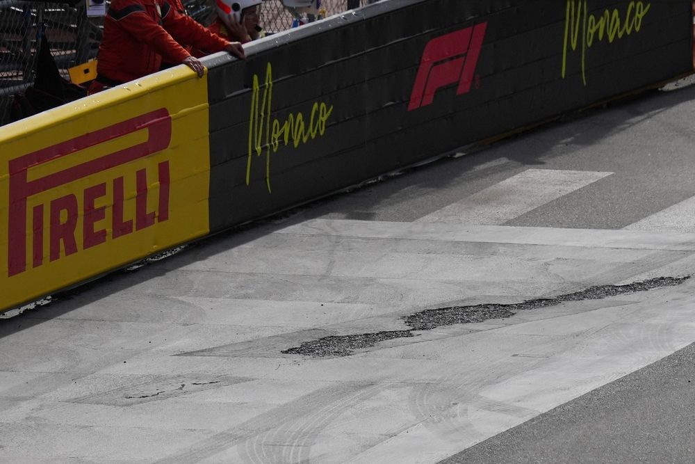 La pista abîmée au virage Antony Noghès.