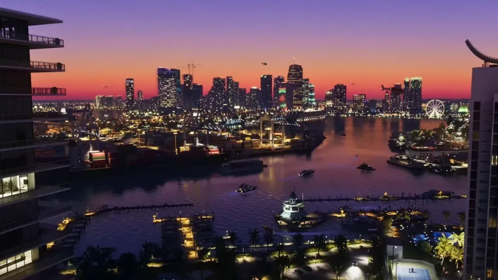 Vista aérea del skyline de GTA 6