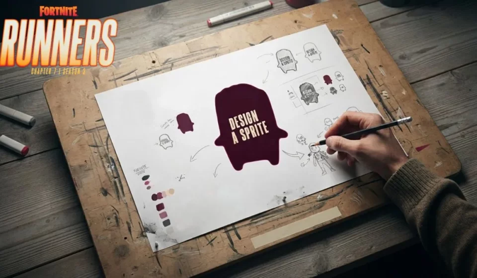 Person designing a Sprite for Fortnite Sprite Contest