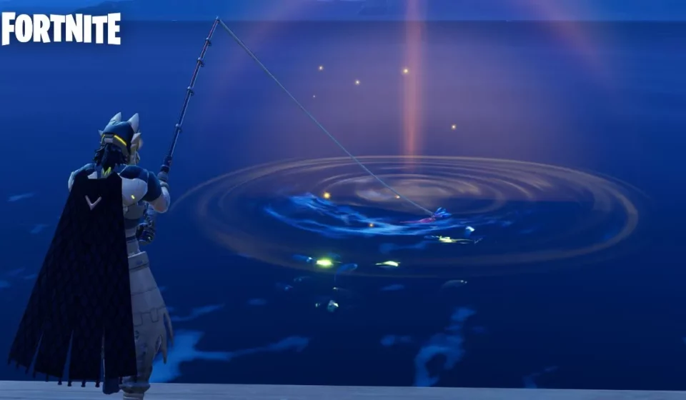 Fishing at a Golden Fishing Spot in Fortnite Chapter 7 Season 3